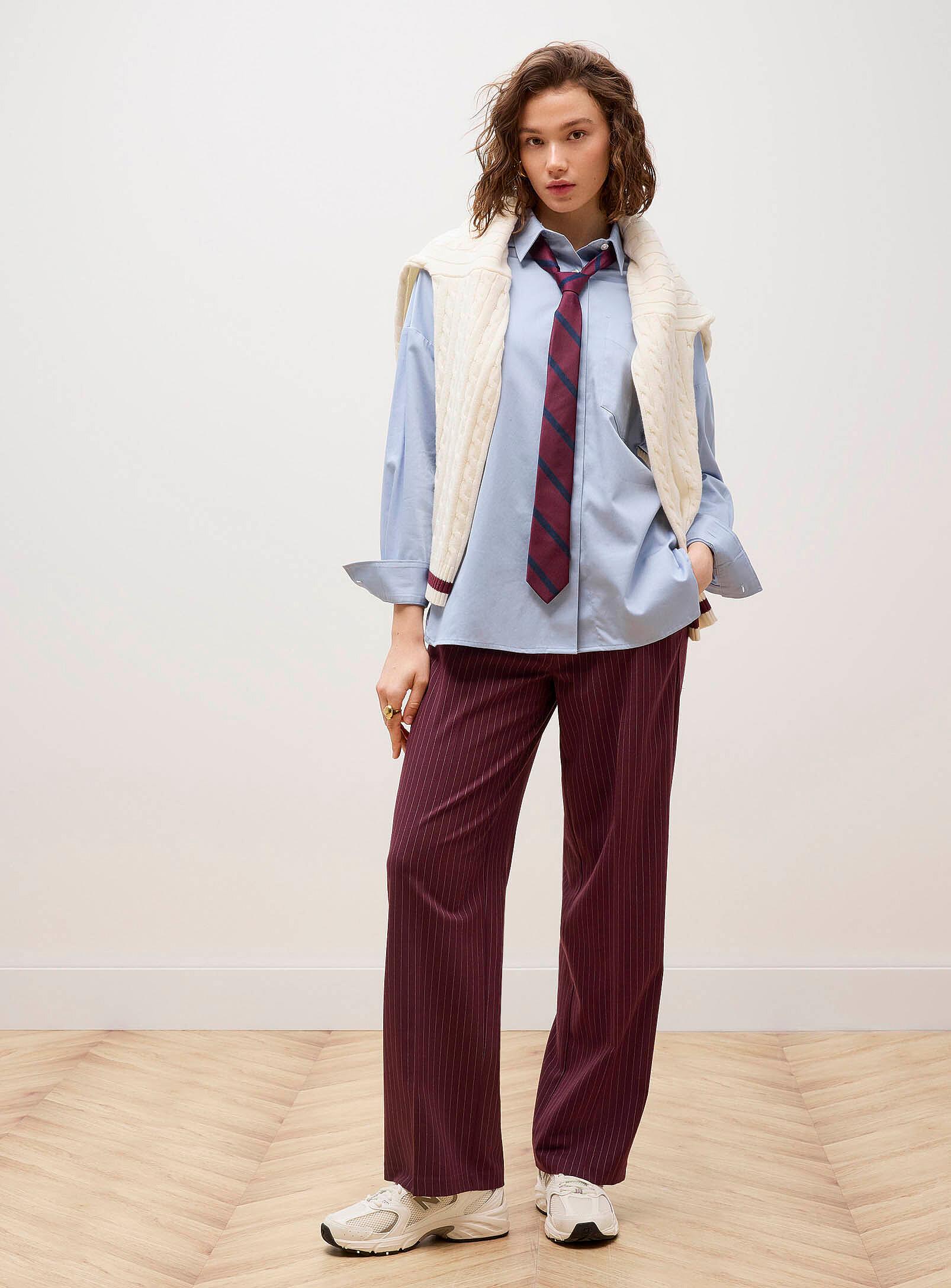 High-rise straight-leg dress pant