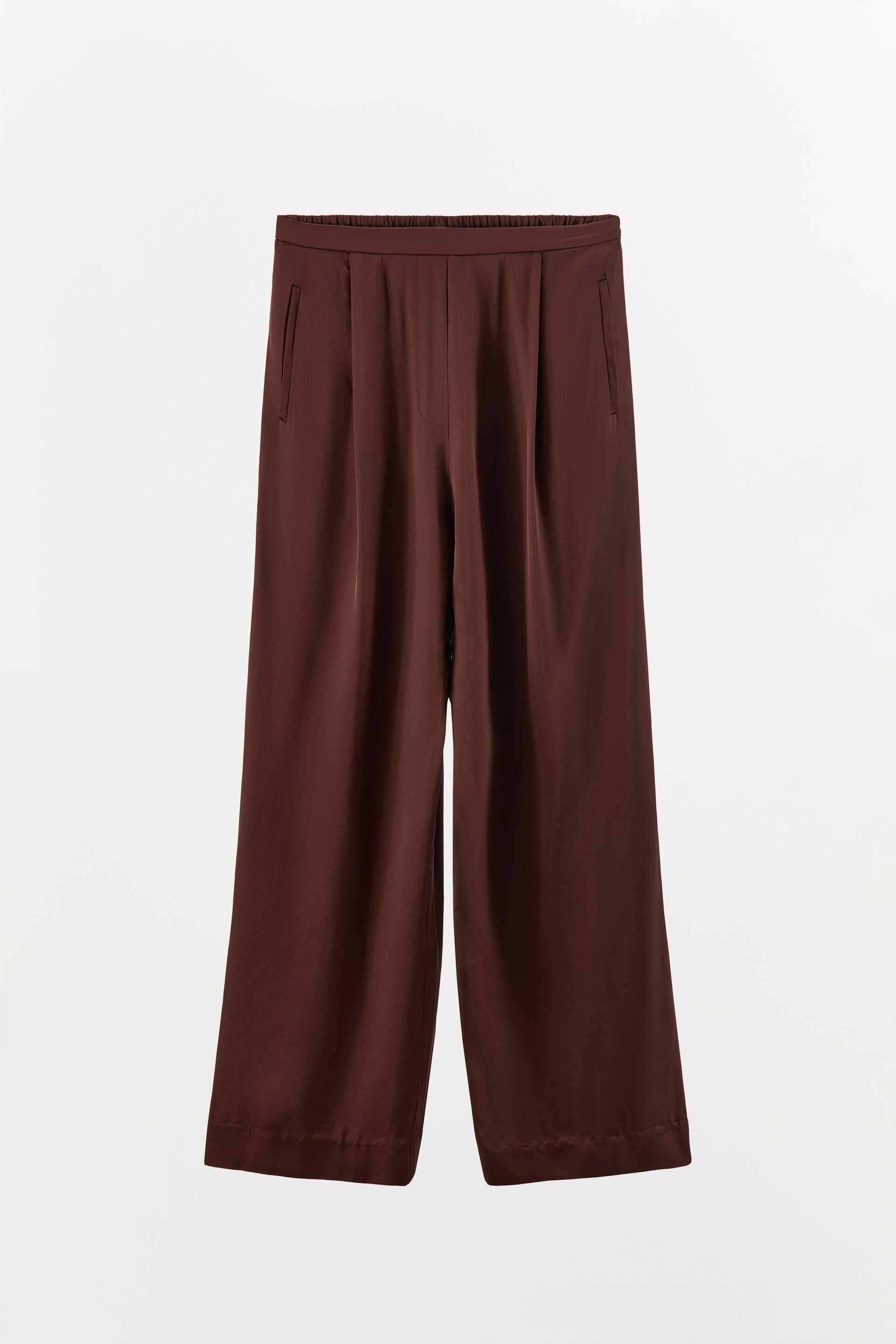 Satin Flowy Pleated Pants