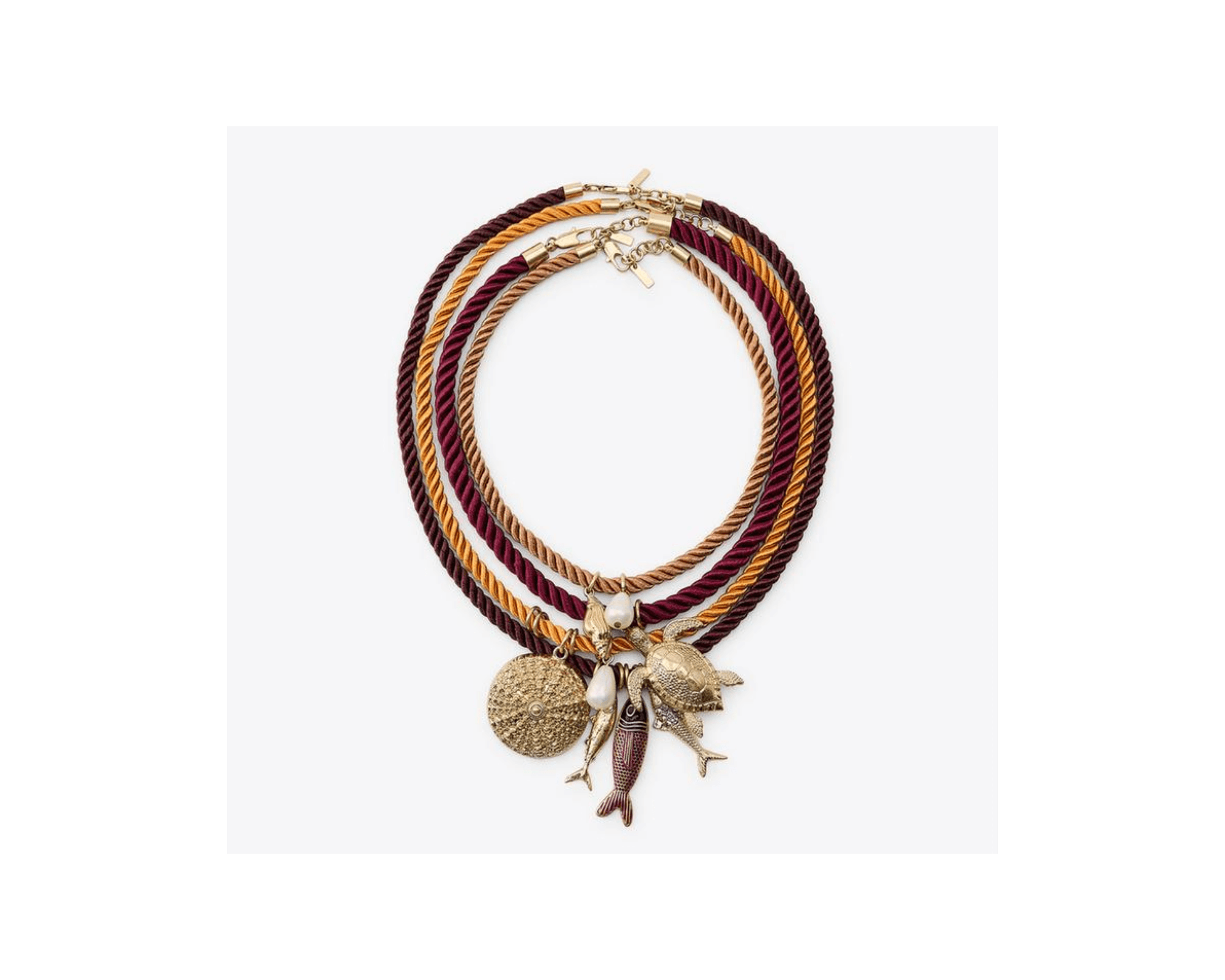 PACK OF 4 ROPE NECKLACES WITH MARINE CHARMS