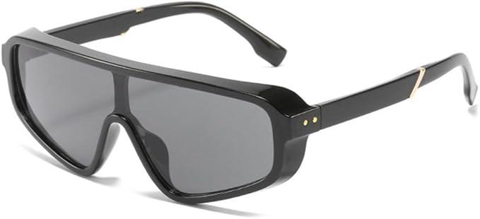 Vintage Punk Square Sunglasses Men Women Fashion One Piece Sunglasses Women Retro Brown Shades Glasses