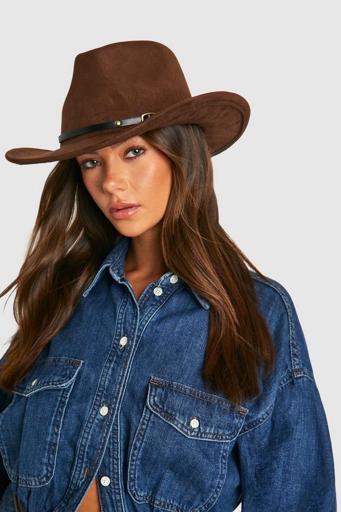 Strap Detail Western Cowboy Hat