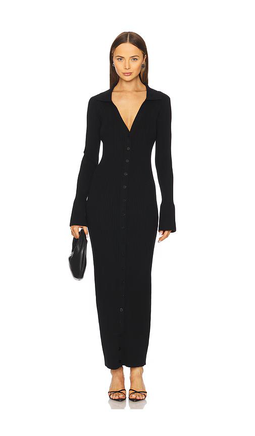 SNDYS Carol Maxi Dress in Black. Size L, M, S, XS.