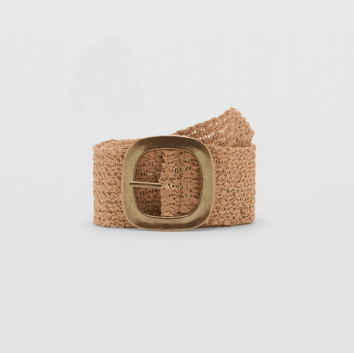 Natural fibre belt with oval buckle