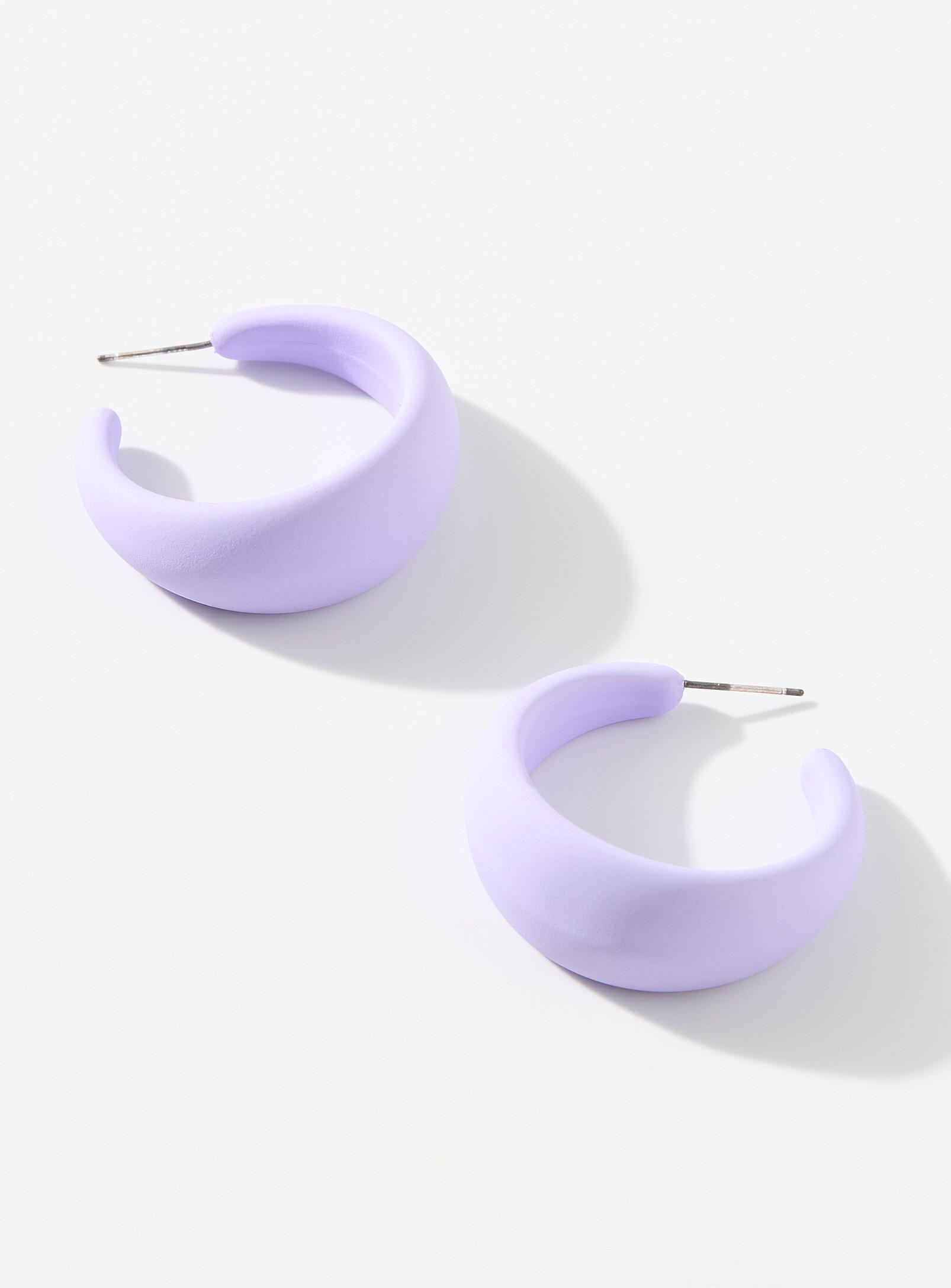 Simons - Women's Large coloured acrylic Hoop Earrings