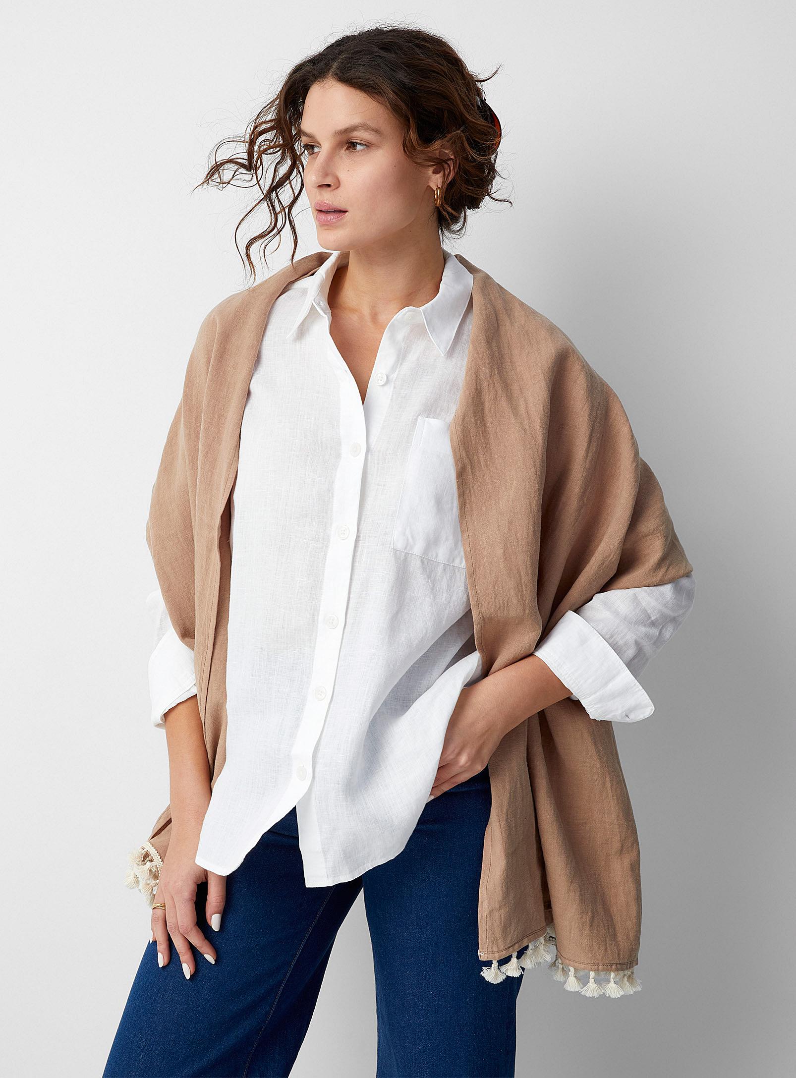 Casannita - Pure linen and tassels shawl
