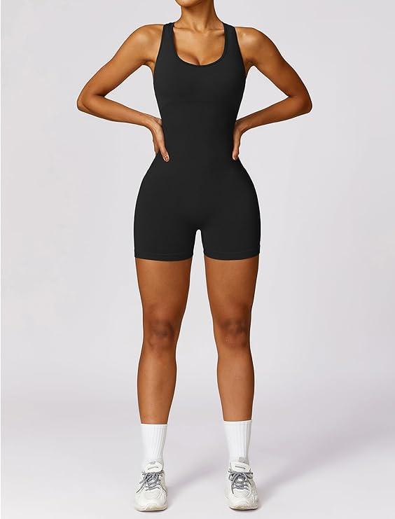 Yonphy Women Yoga Seamless Jumpsuit Shorts