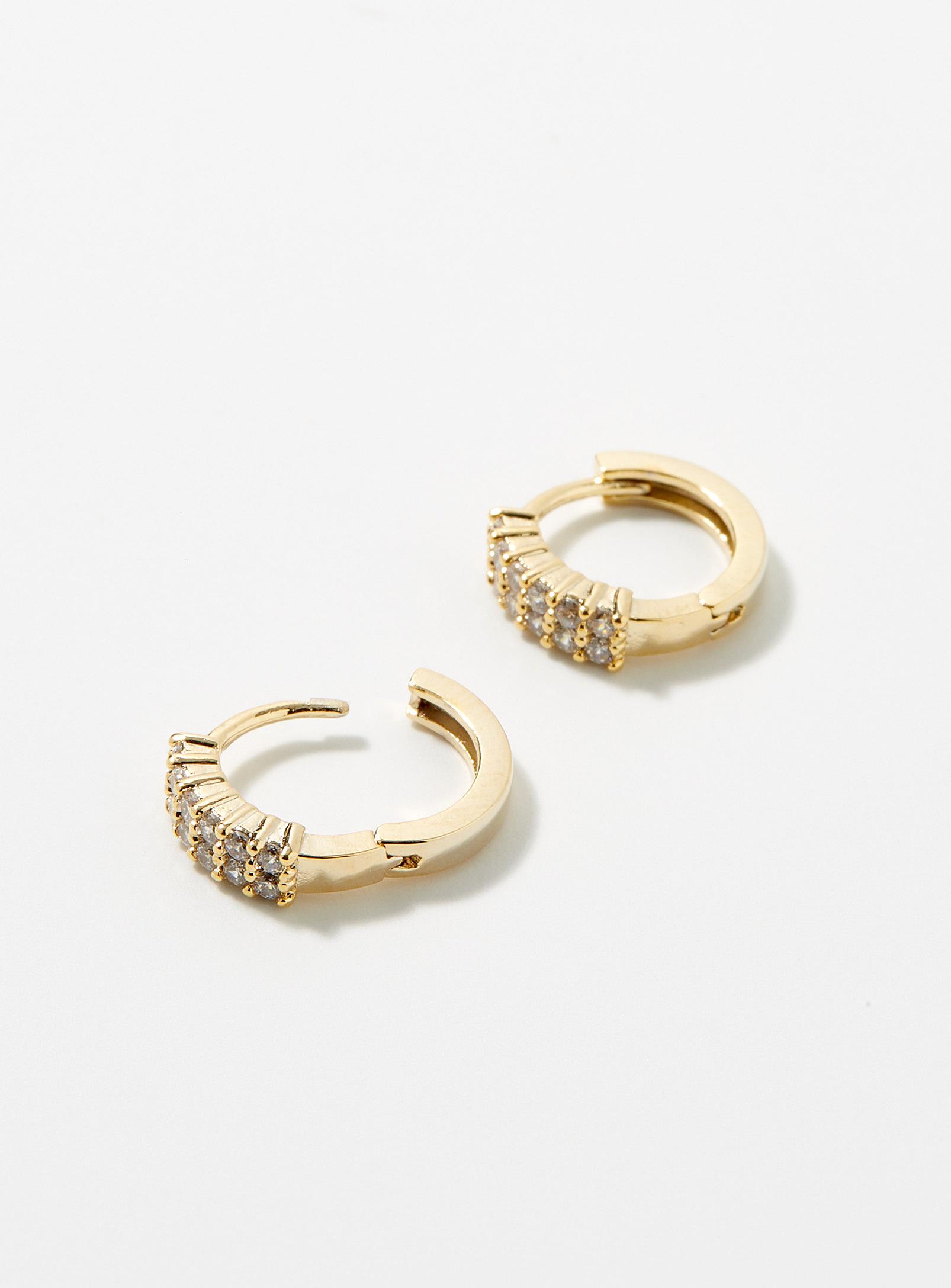 Women's Crystal double-row Hoop Earrings