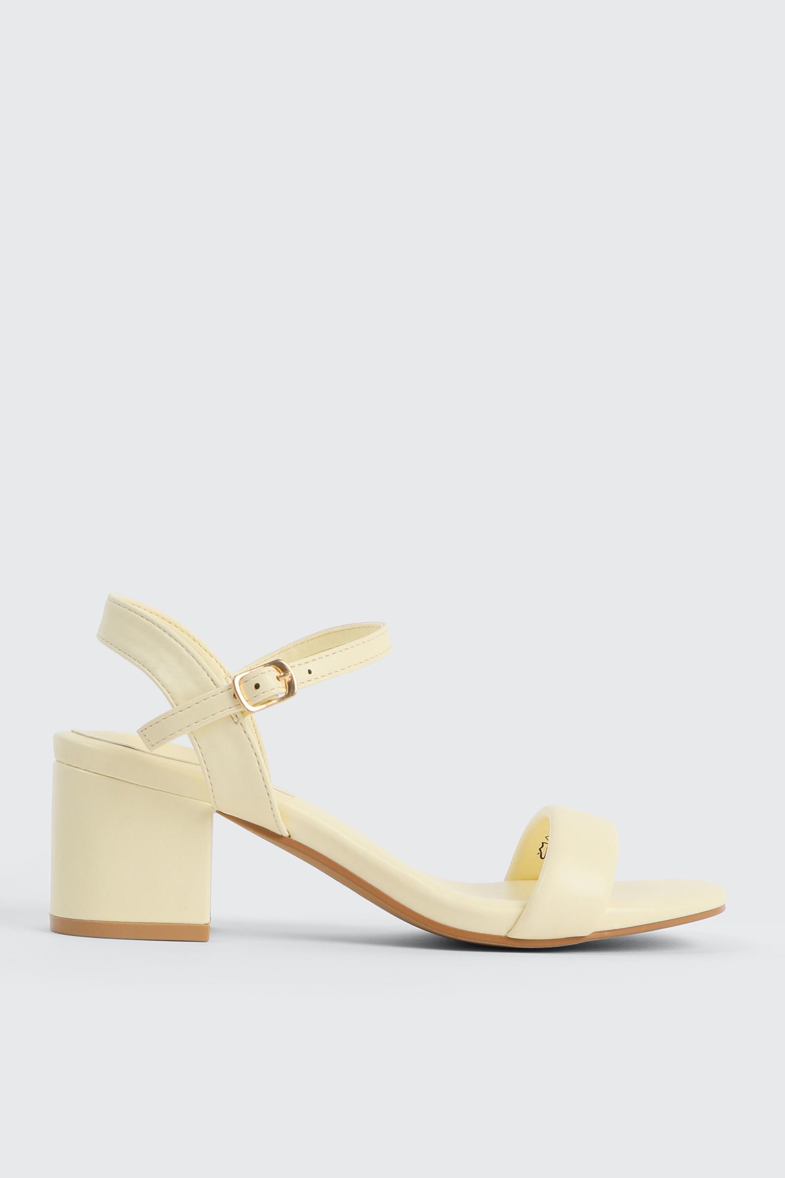Ardene Block Heel Sandals in Light Yellow