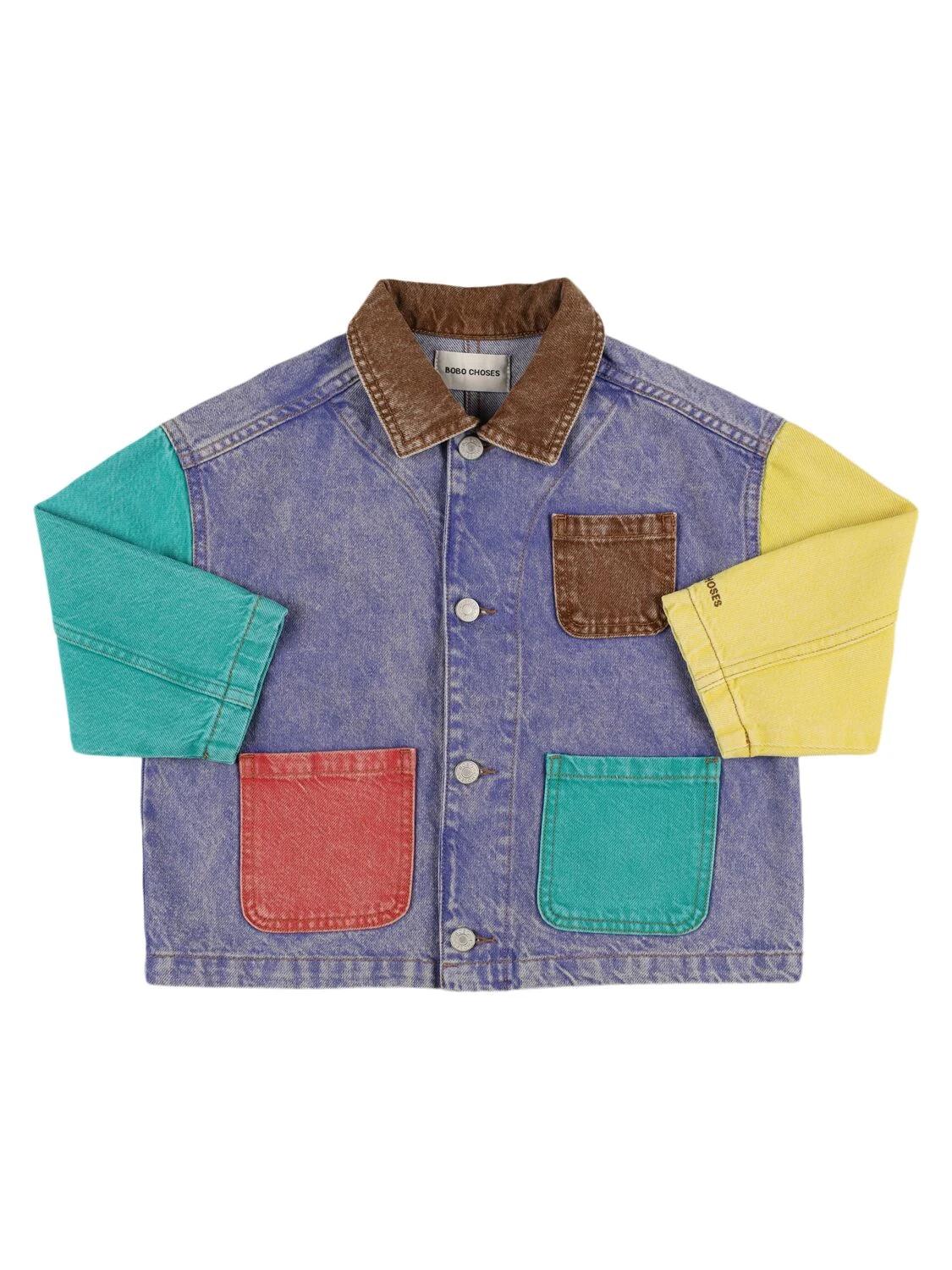 Color Block Cotton Denim Jacket