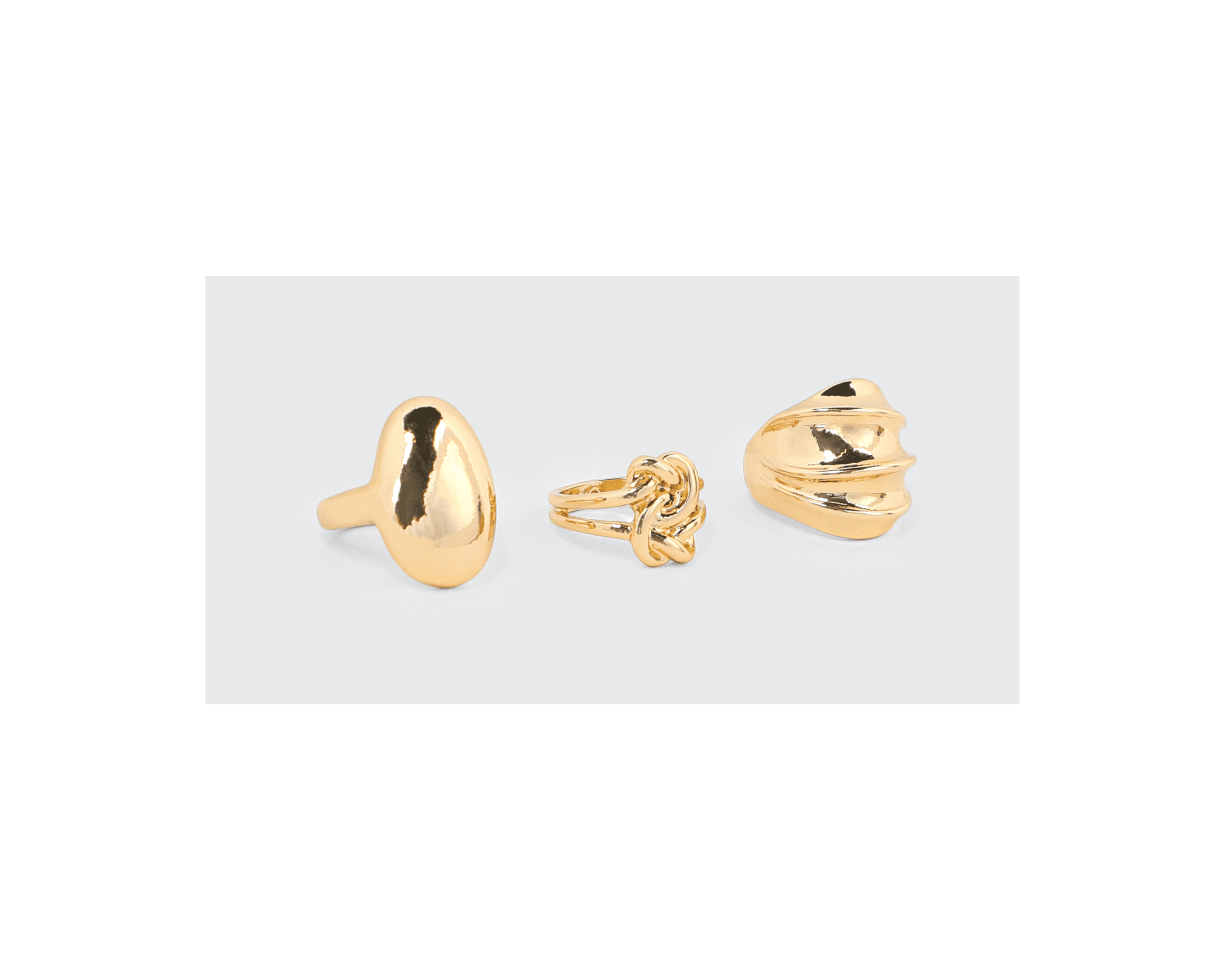 3-Pack Chunky Rings in Gold
