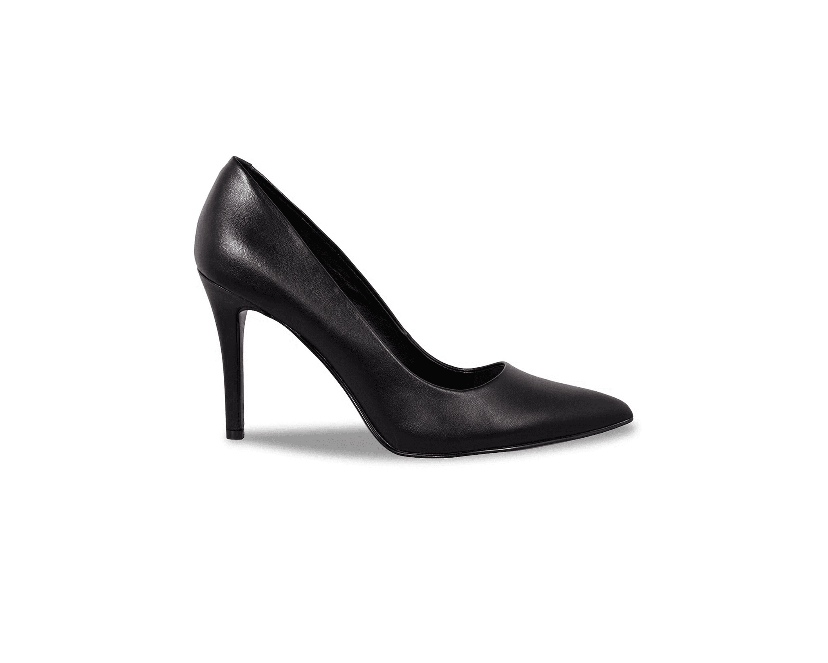 Women's Black faux-leather stiletto pumps Women