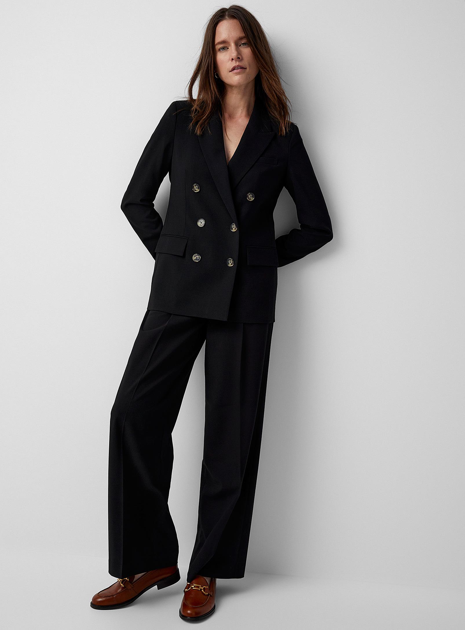 Contemporaine - Women's Pleated wide-leg stretch pant