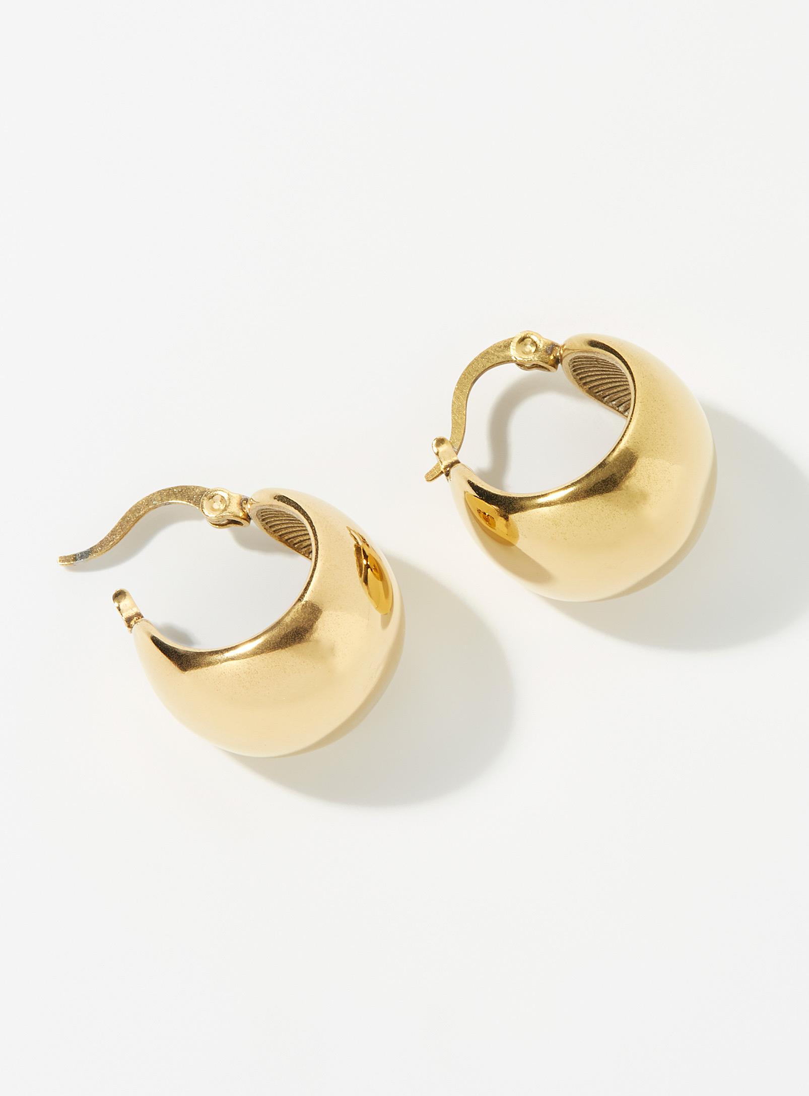 Simons - Women's Shiny solid Hoop Earrings