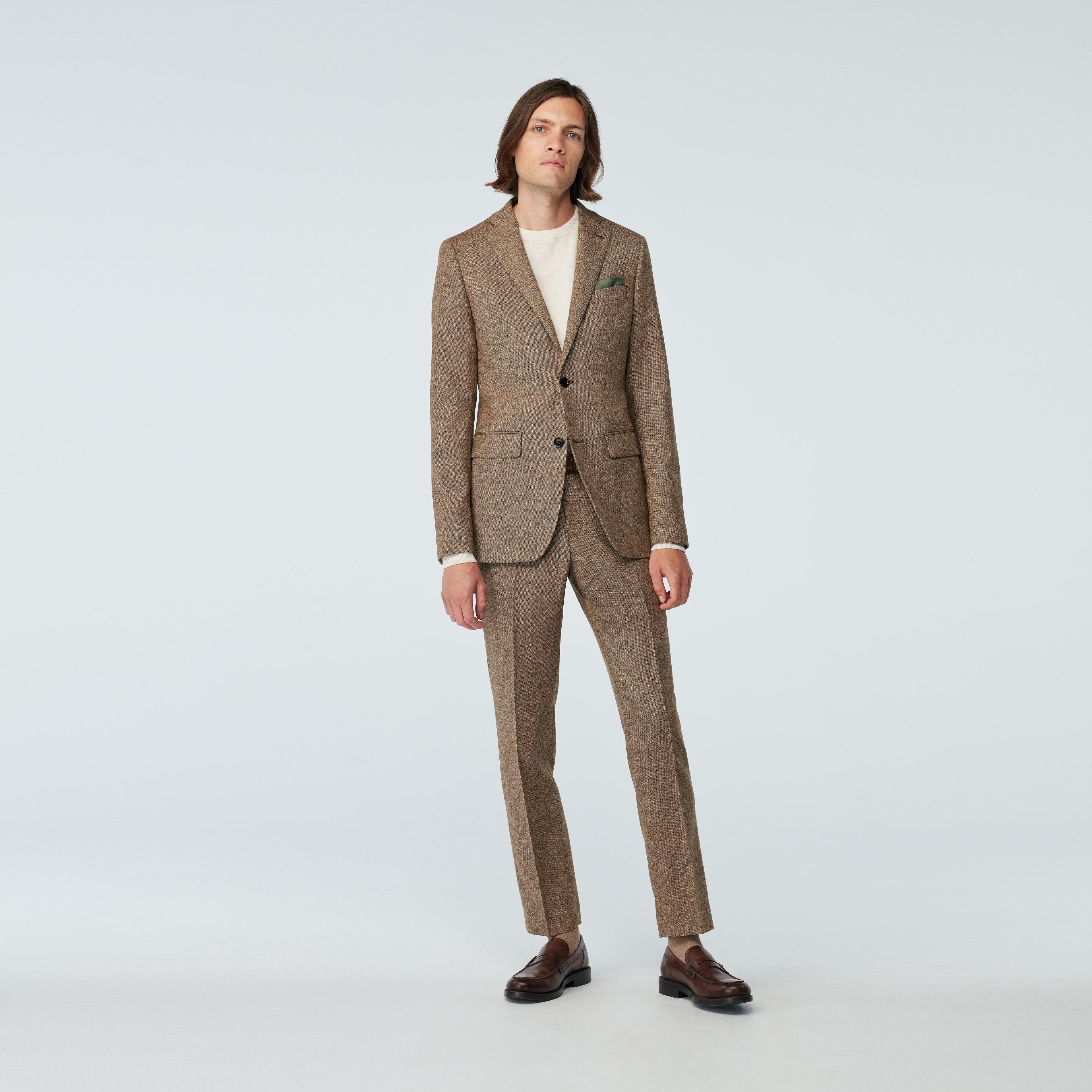 Beckenham Nailhead Flannel Light Brown Blazer