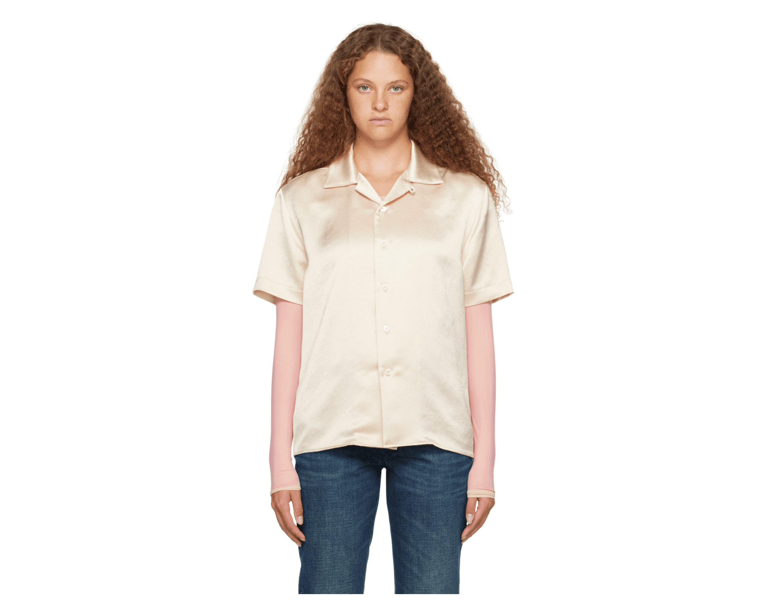 MM6 Maison Margiela Off-White Crinkled Shirt