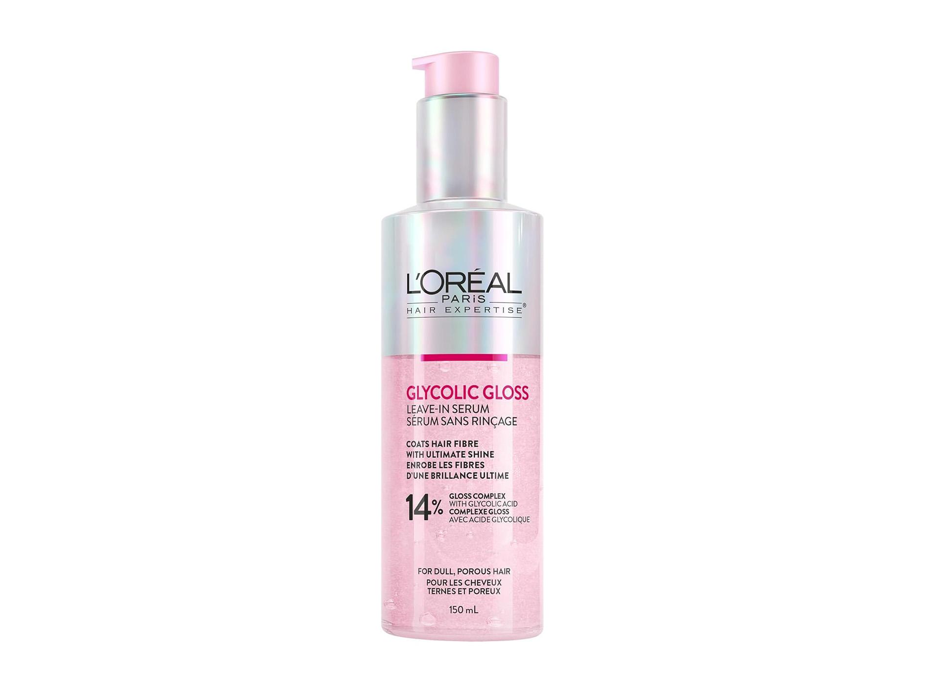 L'Oréal Paris Hair Expertise Glycolic Gloss Shine Leave-In Serum, With Glycolic Acid For Shine and Smoothness, 150ml