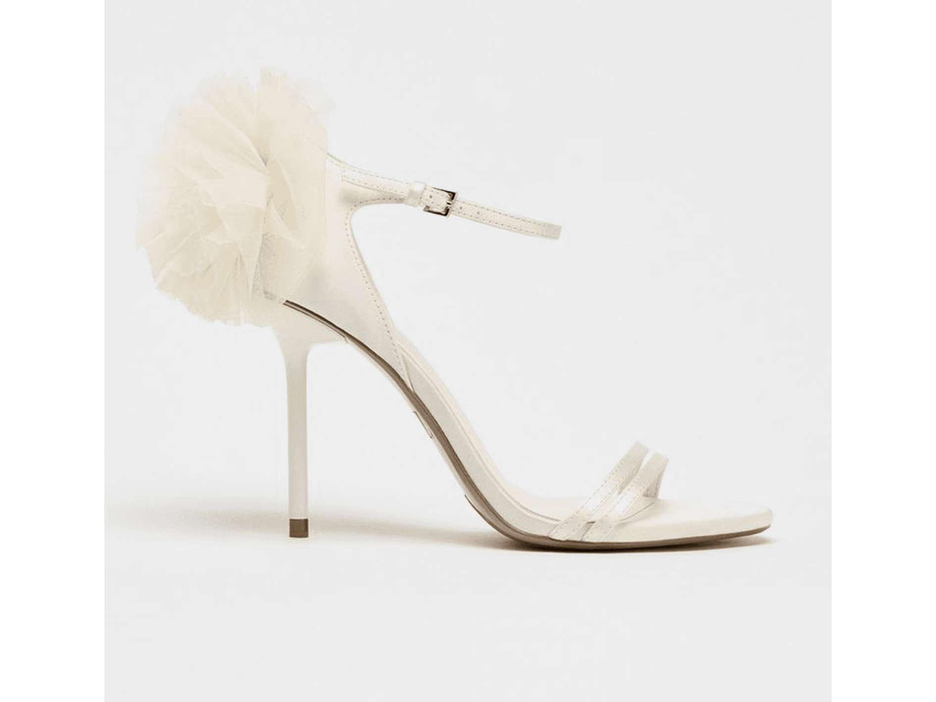 SATIN EFFECT FLOWER HEELED SANDALS - LIMITED EDITION