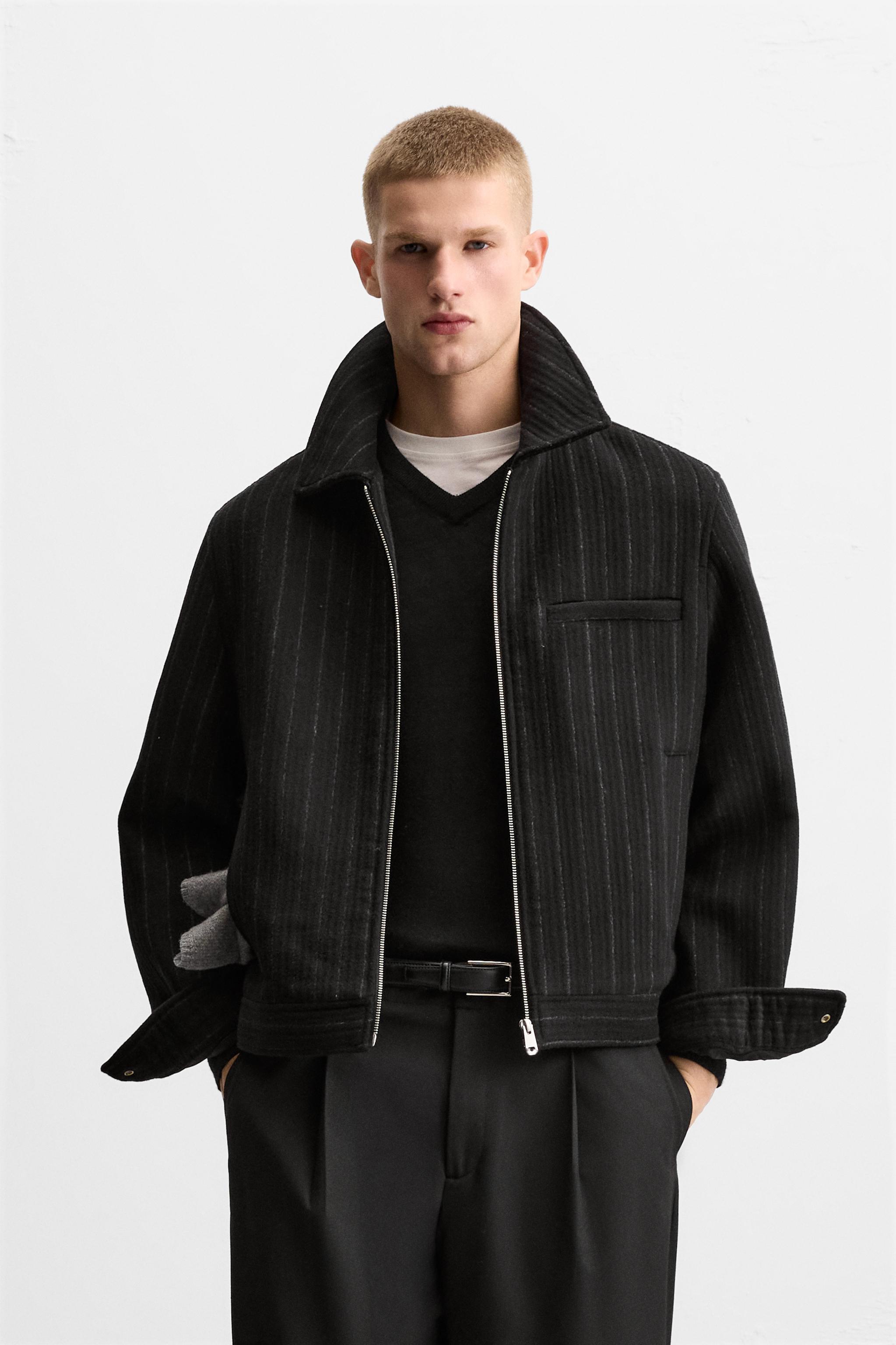 Wool Blend Striped Jacket