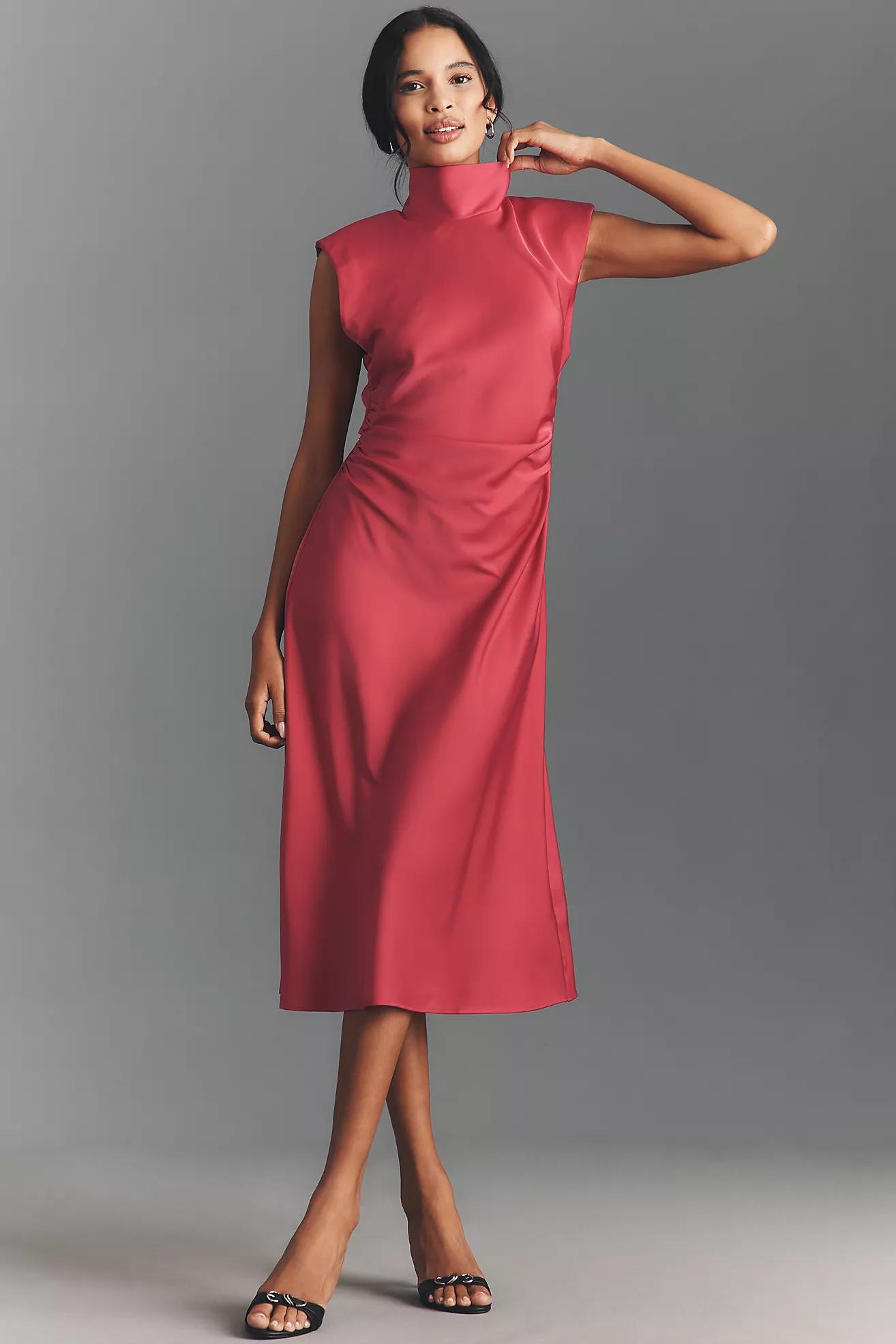 By Anthropologie Sleeveless Mock-Neck Midi Dress