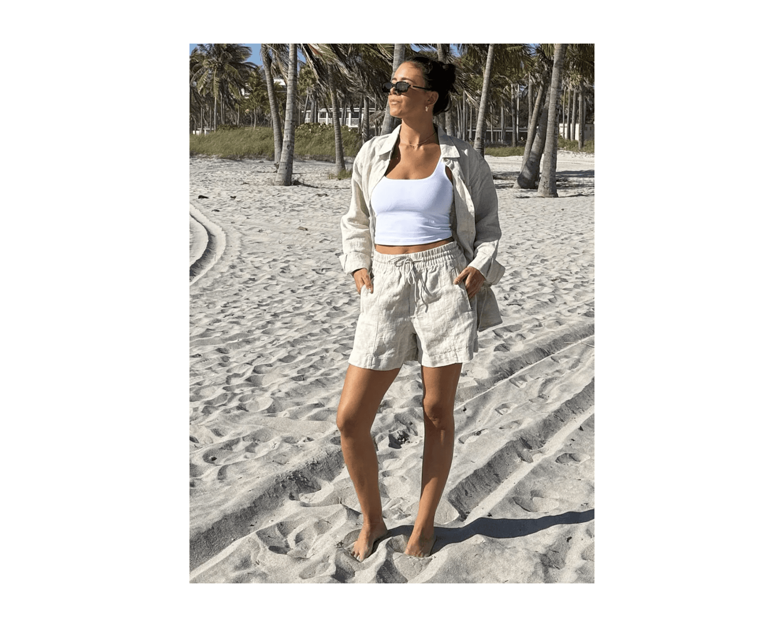 Athleta Women's Retreat Linen Mid Rise 4" Short