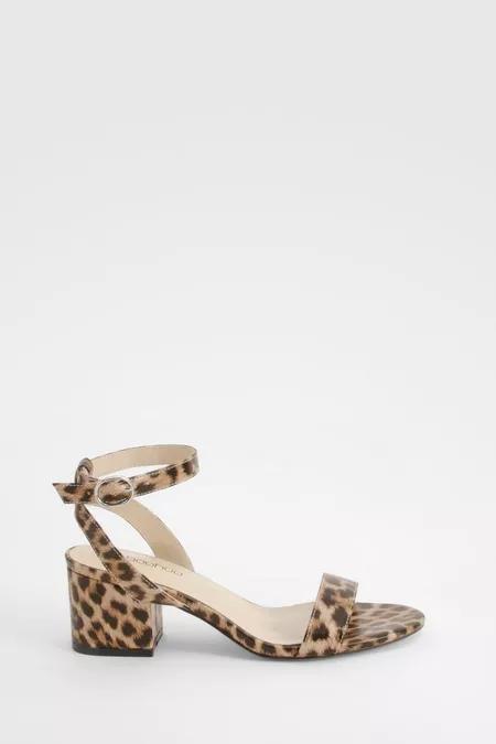 Leopard Low Block Barely There Heels