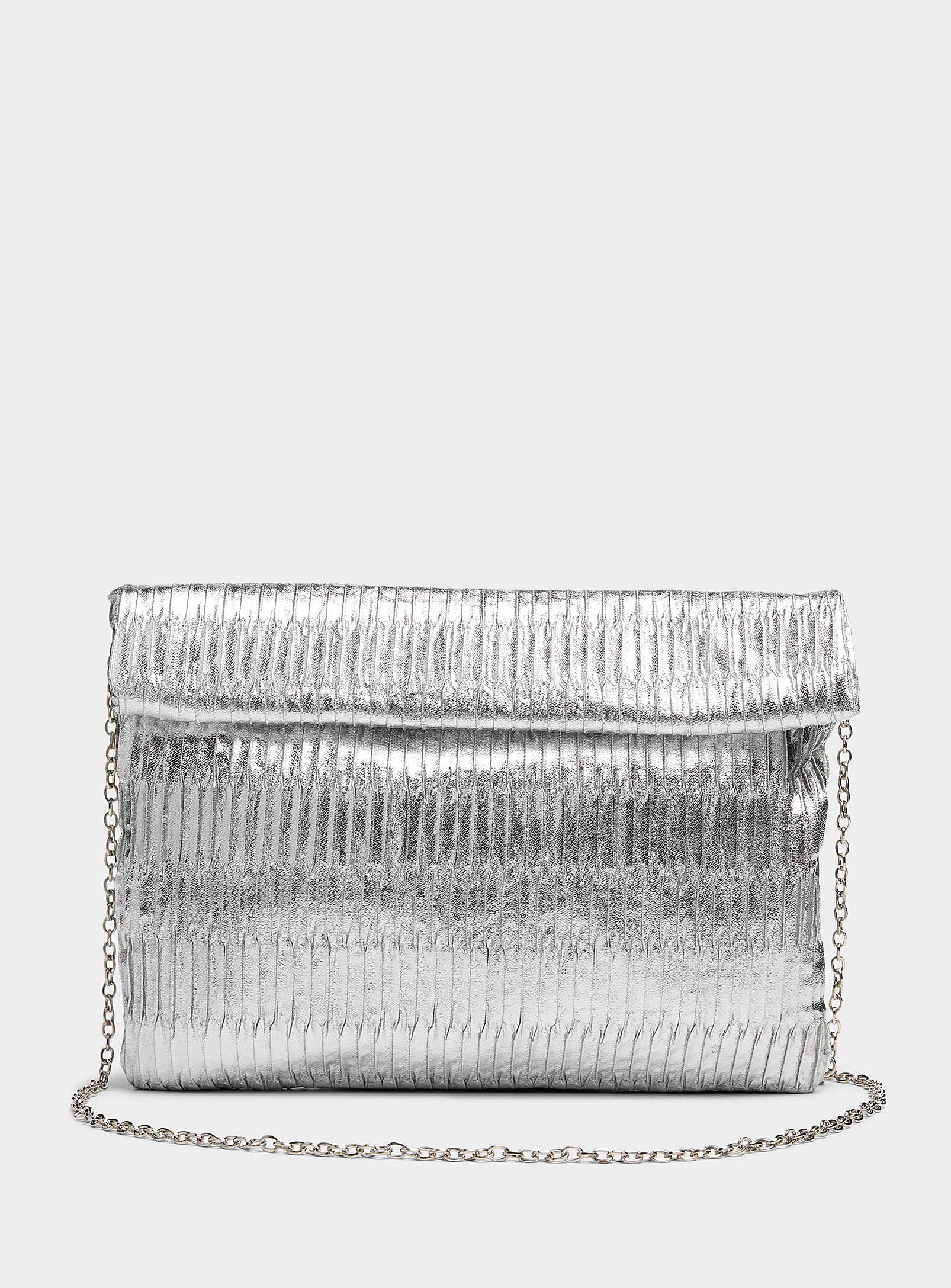 Simons - Women's Shiny pleated clutch