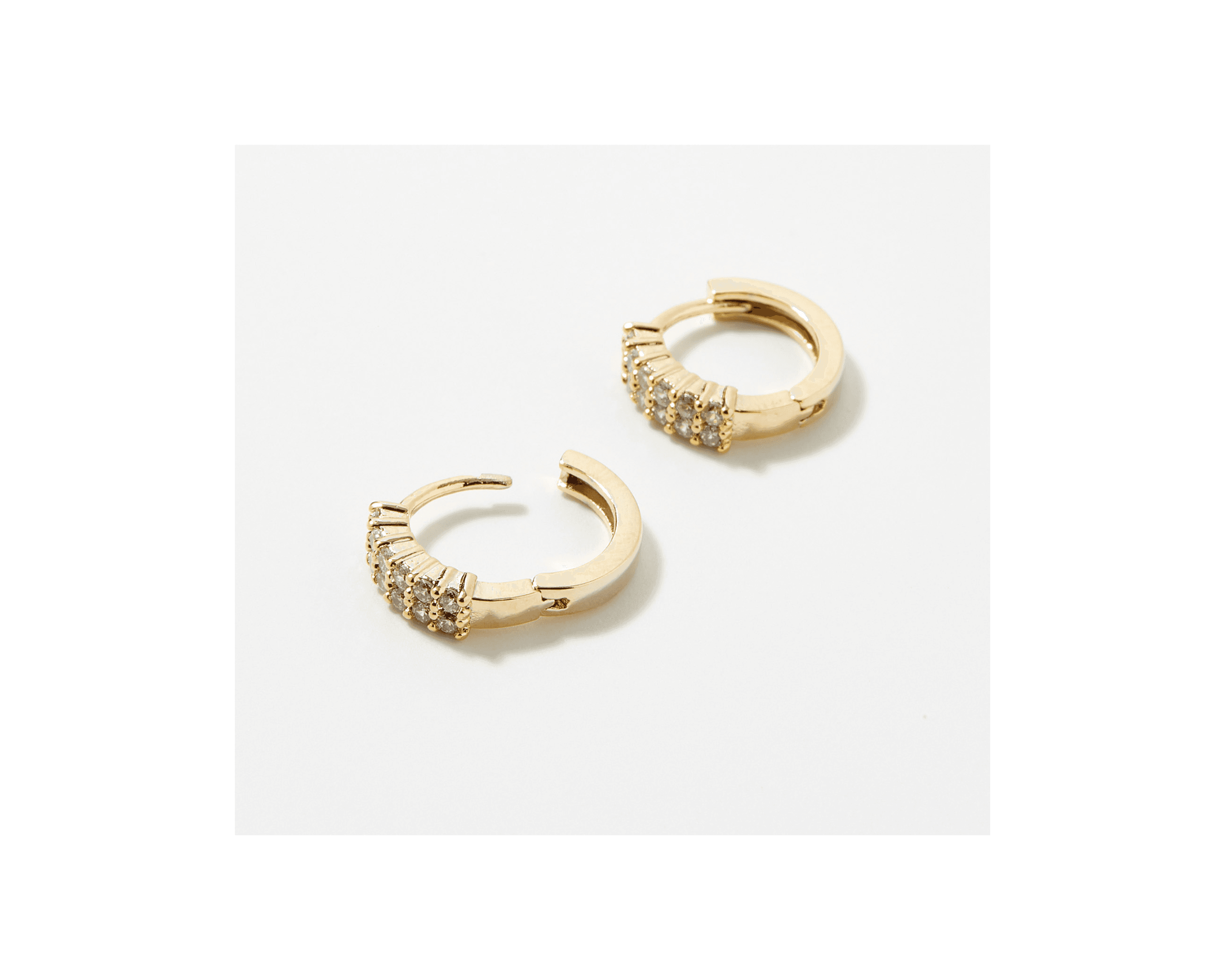 Women's Crystal double-row Hoop Earrings