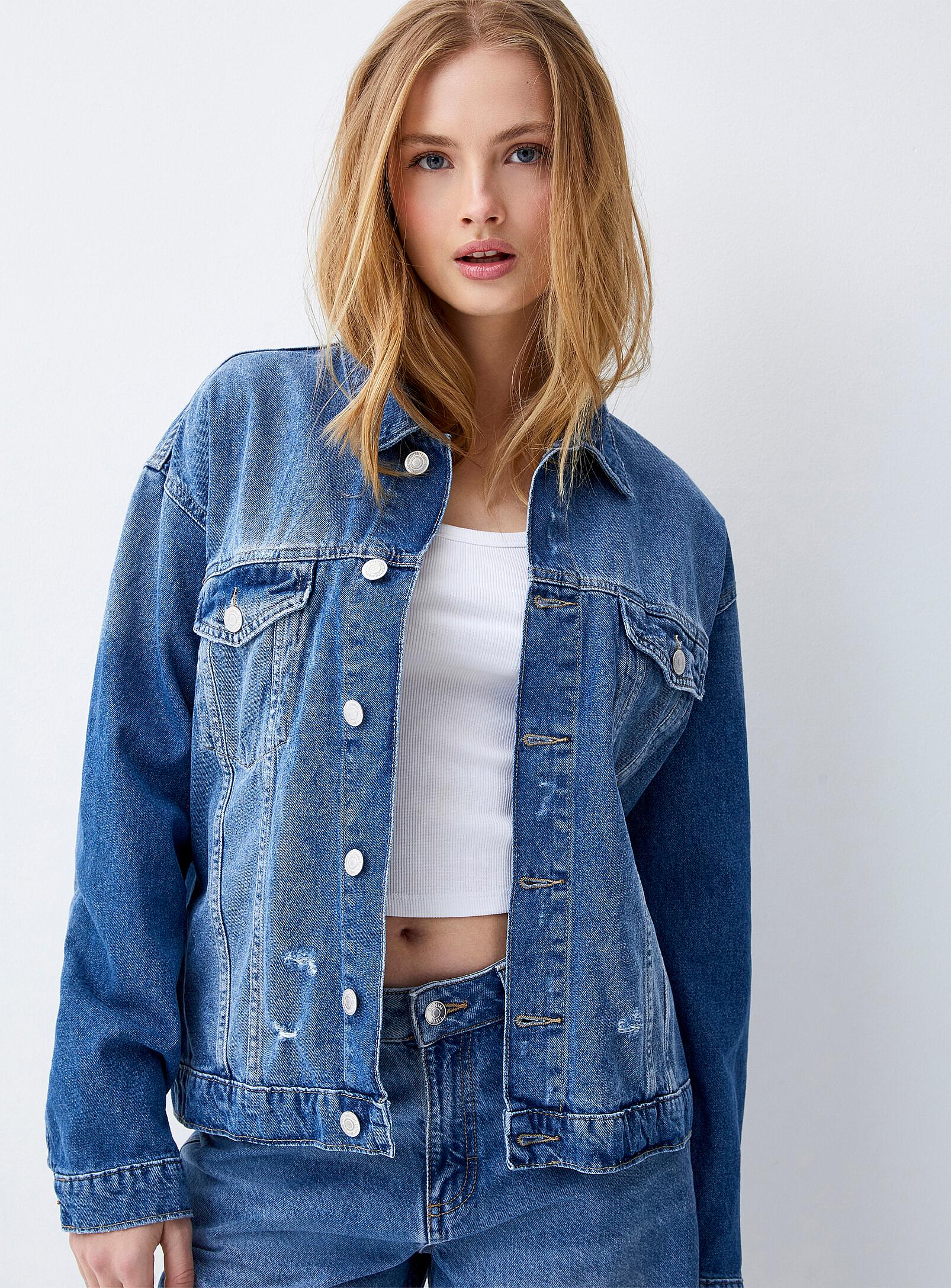 Only & Sons - Loose jean jacket (Women, Blue, LARGE)