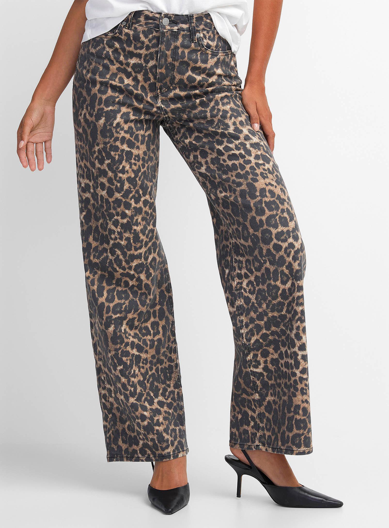 Tokyo high-rise leopard wide-leg jean