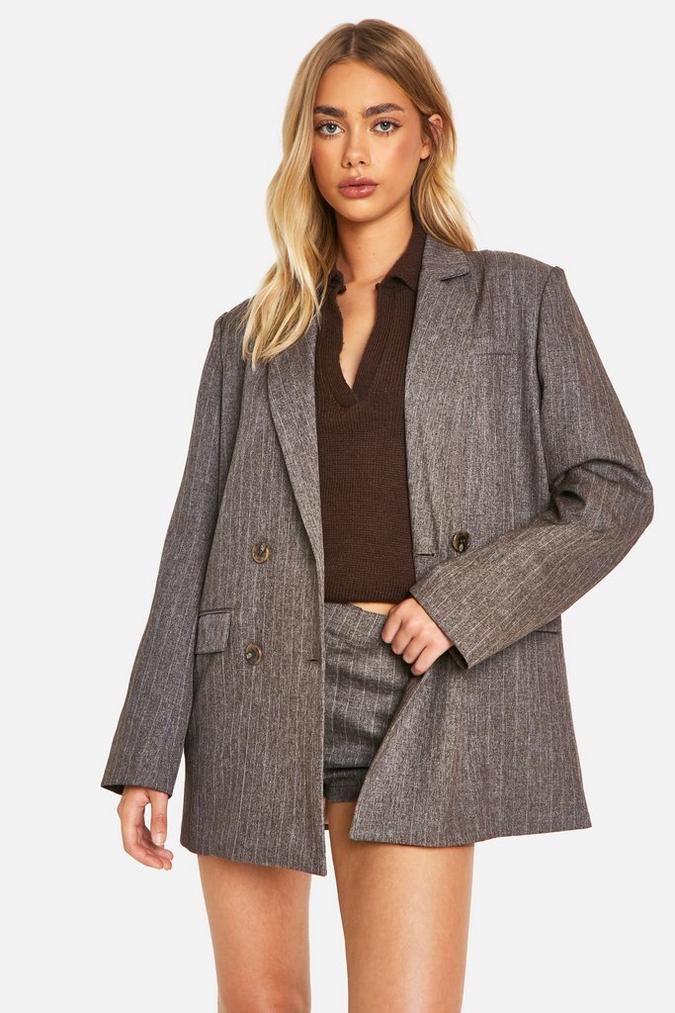 Premium Pinstripe Double Breasted Blazer