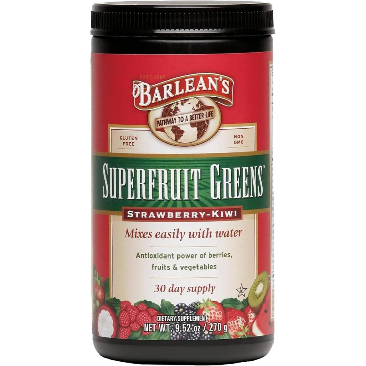 Barleans Organic Oils Superfruit Strawberry Kiwi Greens