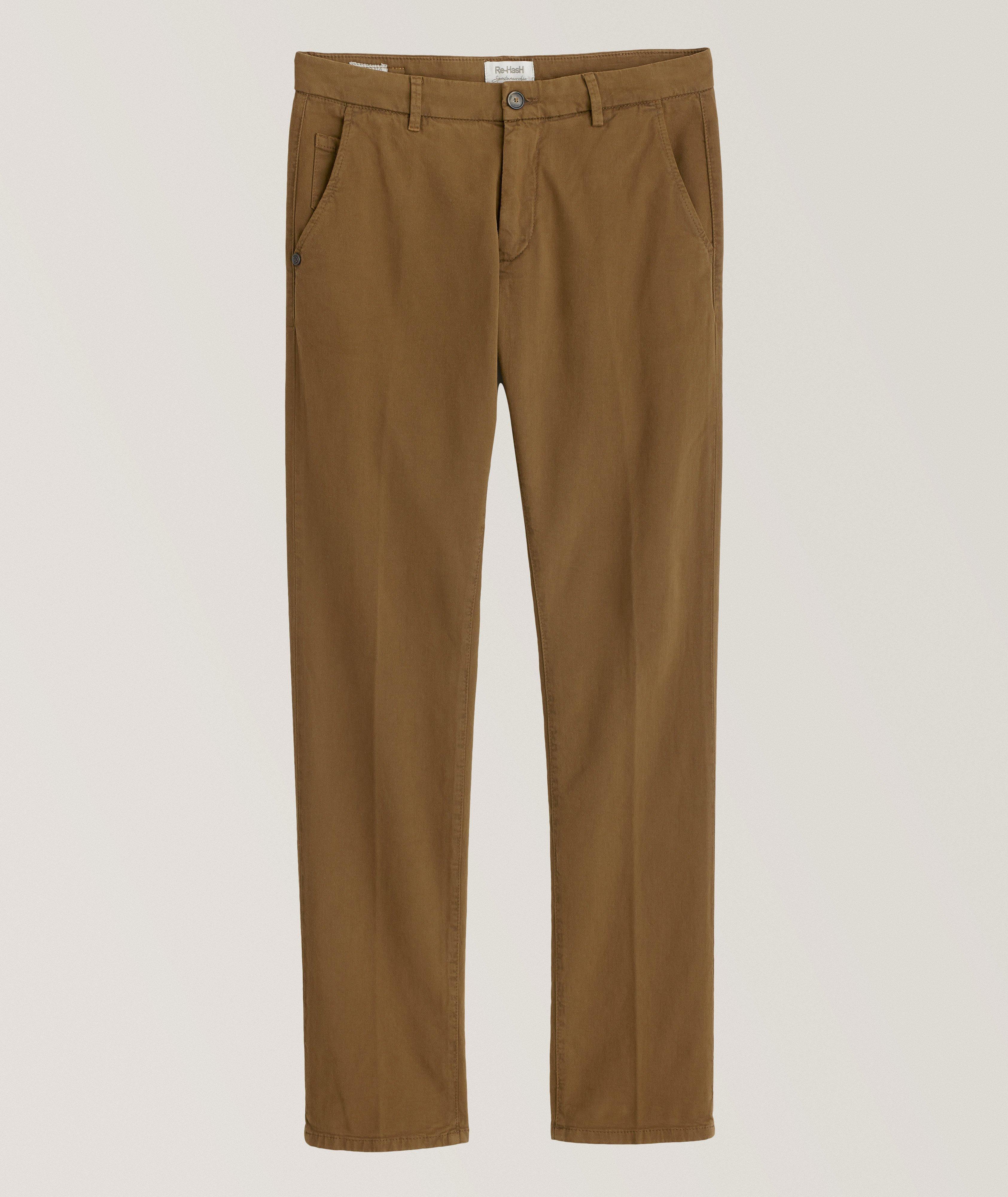 Re-Hash Rubens Sportswear Chic Stretch-Cotton Blend Pants In Orange | Men's Size 36