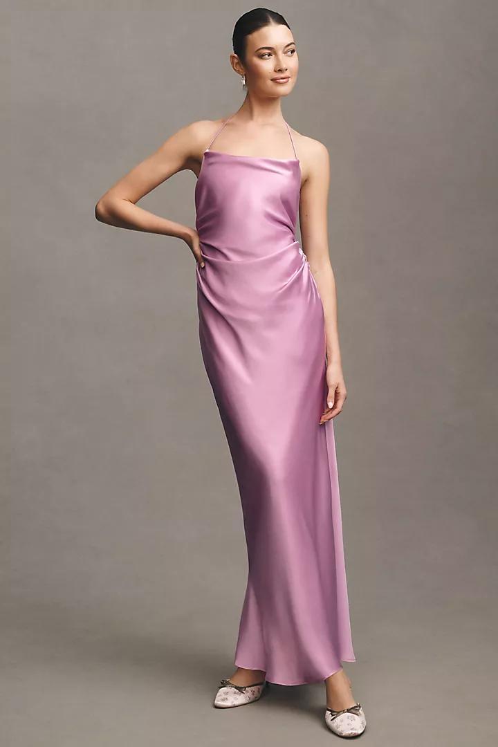 BHLDN Saylor Cowl-Neck Satin Maxi Dress