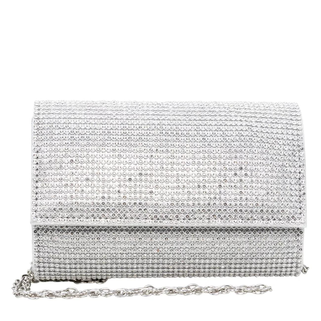 Kelly & Katie Women's Foldover Rhinestone Clutch in Silver