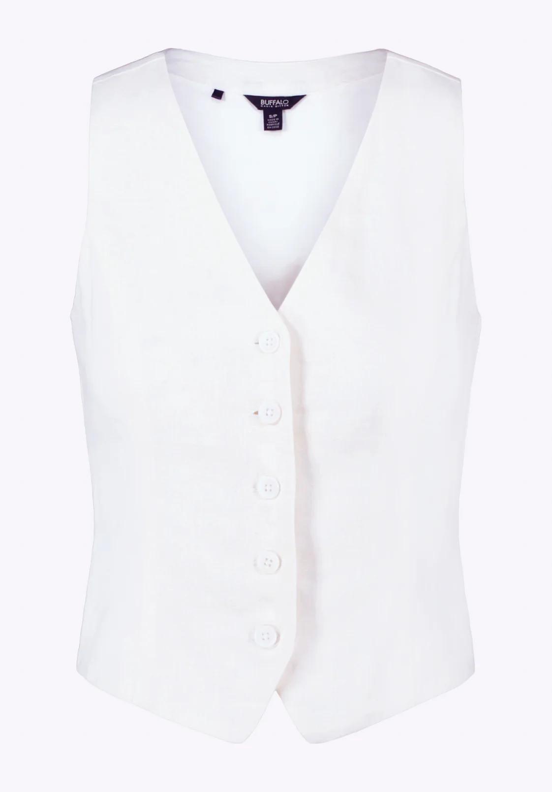 Buffalo Jeans Women's Coraline Linen Button-Up Vest, Off-White - Size: M