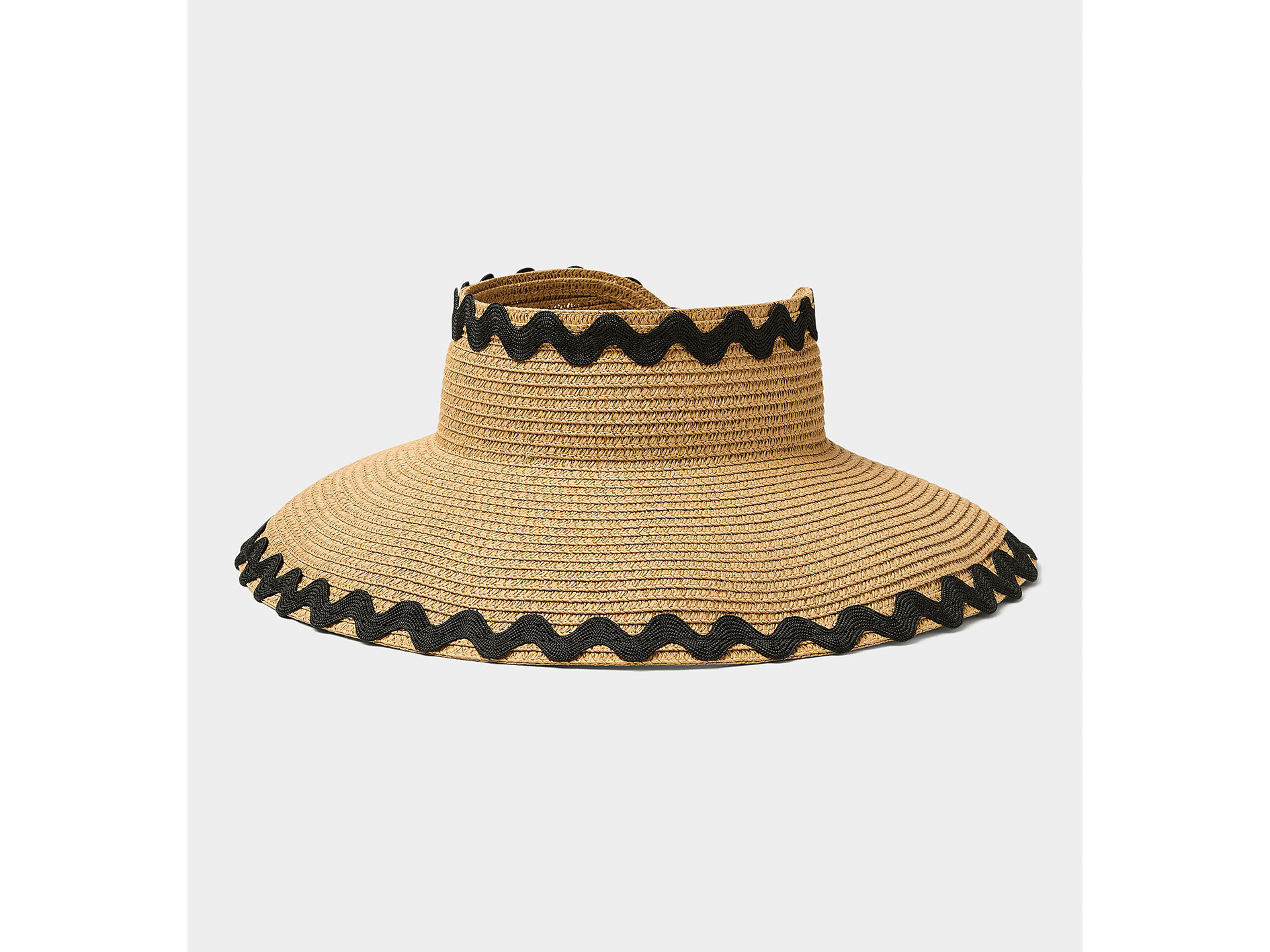 Paper straw scalloped edging visor