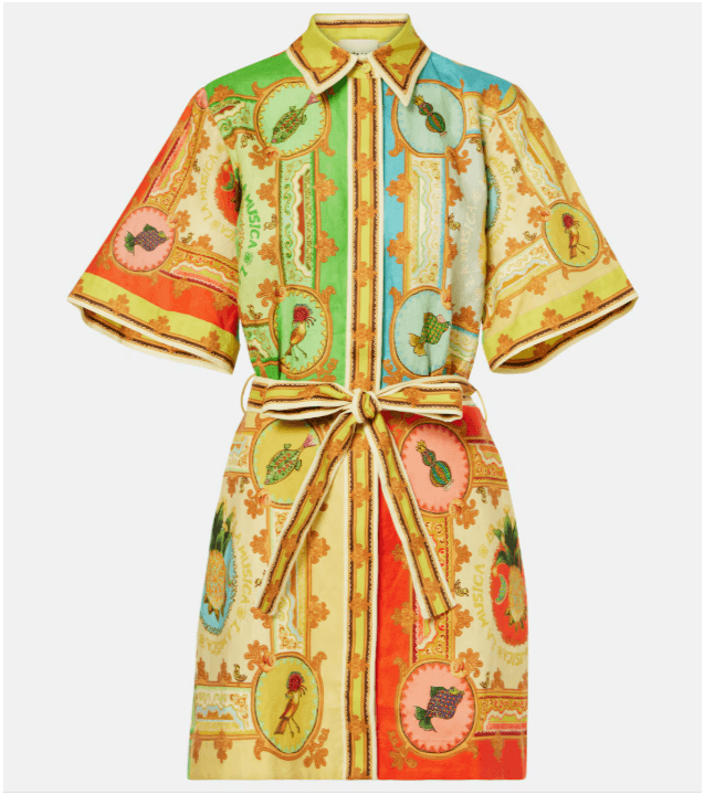 Alémais La Musica printed linen shirt dress