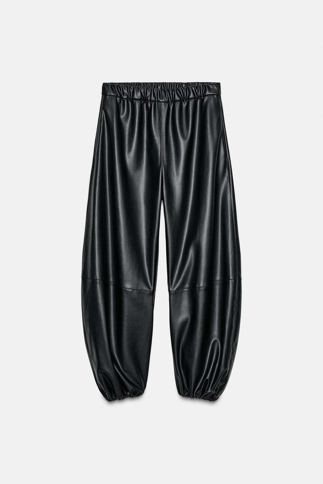 FAUX LEATHER BALLOON PANTS ZW COLLECTION