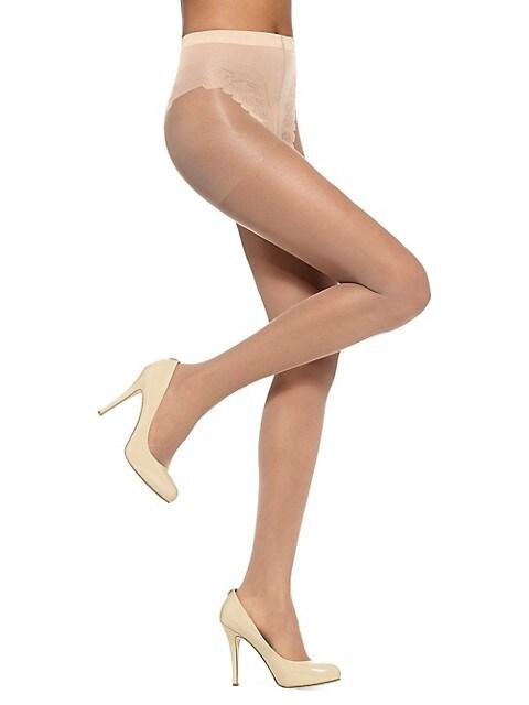 So Sexy French Lace Control Top Sheer - 15 Denier