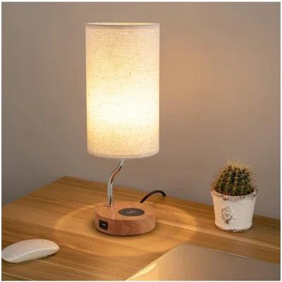 Bedside Lamp with Wireless Charger USB Port Touch Control and Dimmable for Bedroom Living Room Office