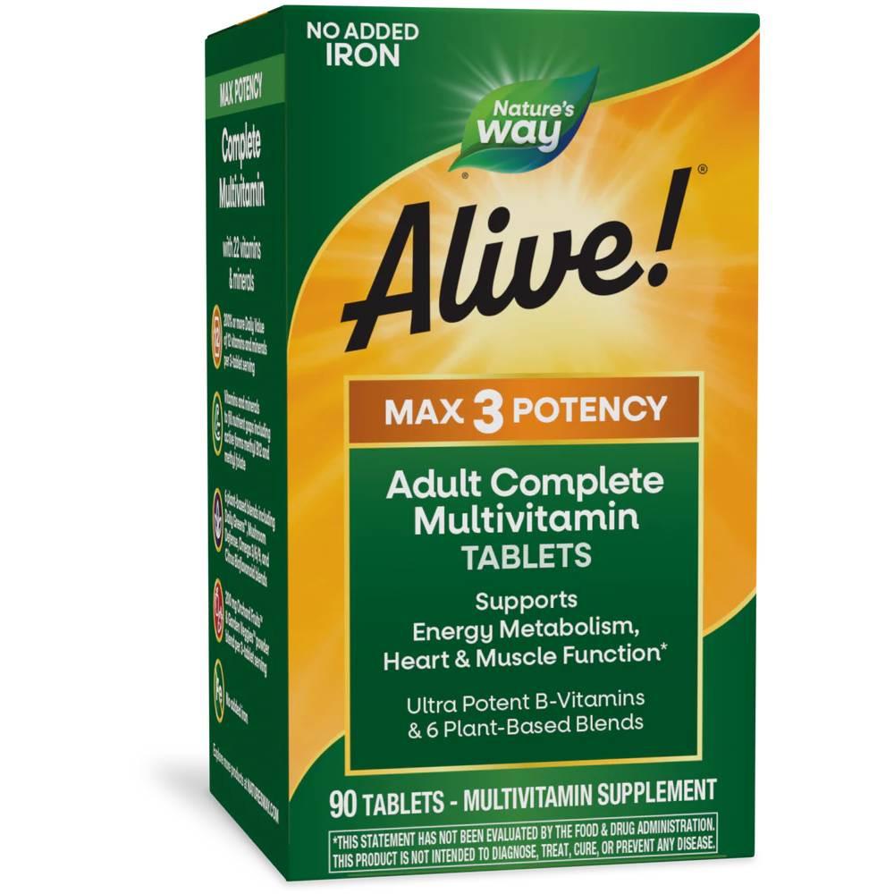 Nature's Way Alive! Max3 Daily Multi-Vitamin Iron-free - 90 Tablets
