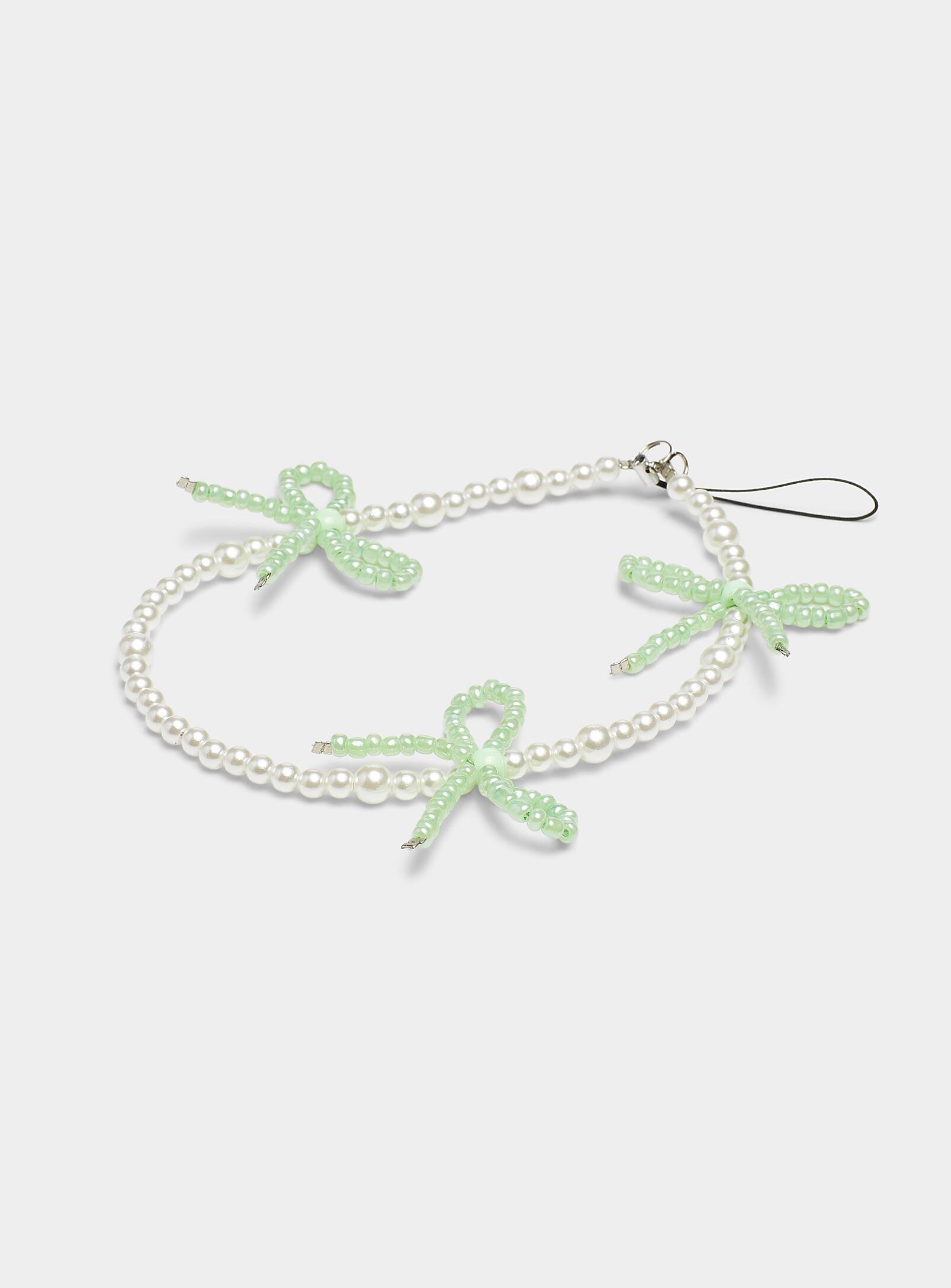 Pearls and bows phone charm