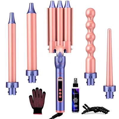 3 Barrel Hair Waver All In 1 Curling Wand With Interchangeable Ceramic Barrels And Triple Barrel Hair Waver, LCD Display, Instant Heating, Temperature