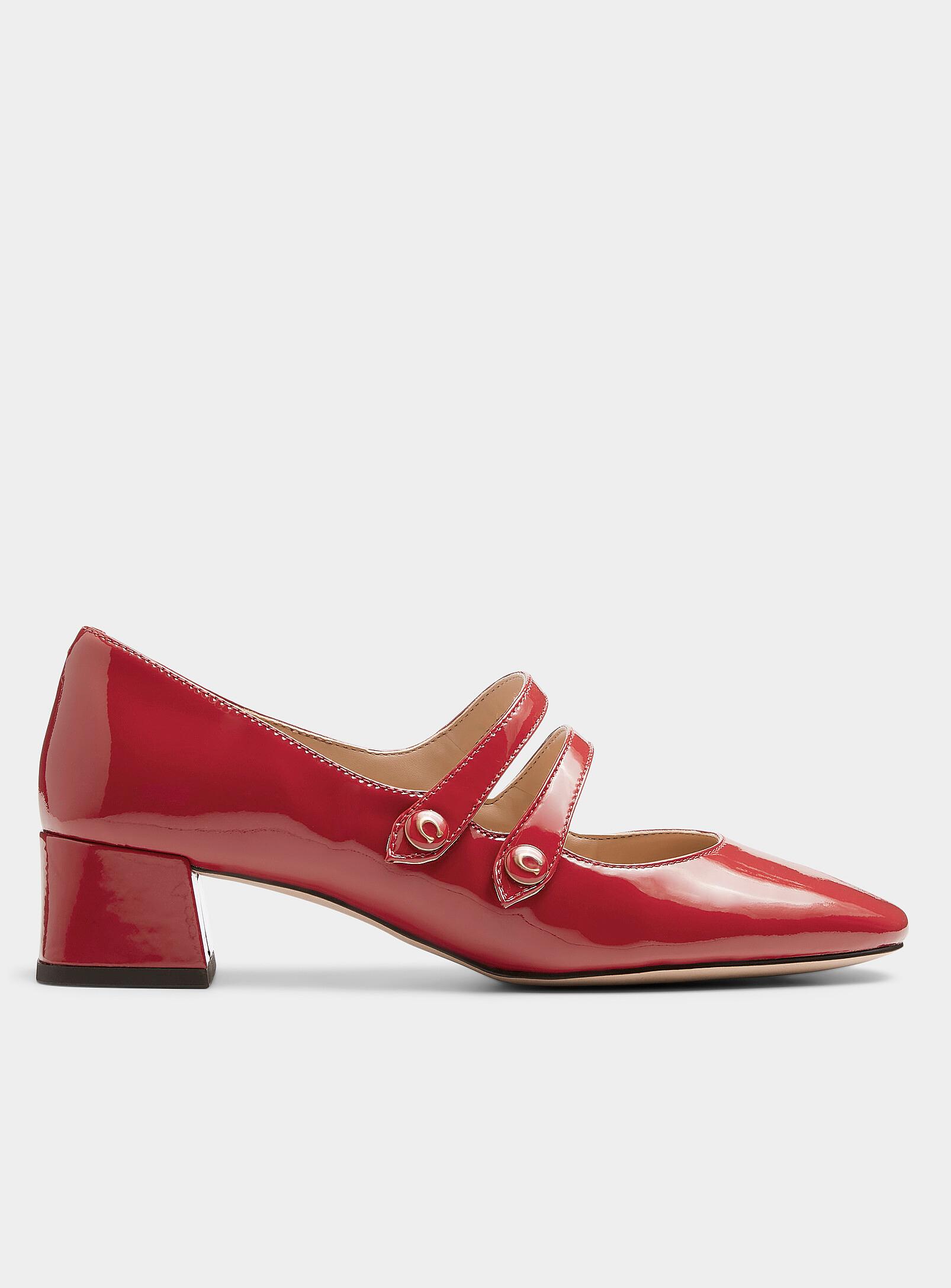 Coach - La chaussure Mary Jane talon bloc Angelina Femme (Femme, Rouge, 8)