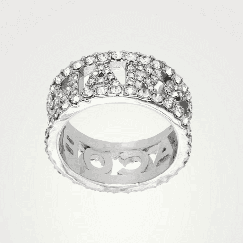 Silver 'The Monogram Pavé' Ring