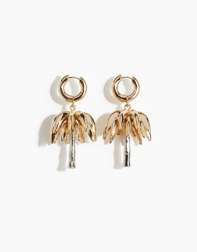 Palm Tree Pendant Earrings