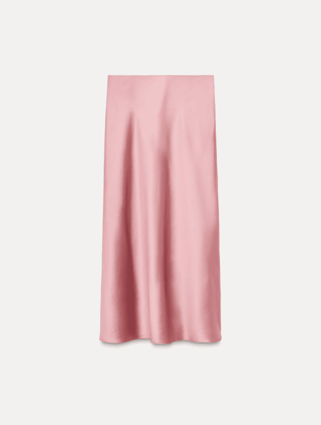 SATIN EFFECT MIDI SKIRT