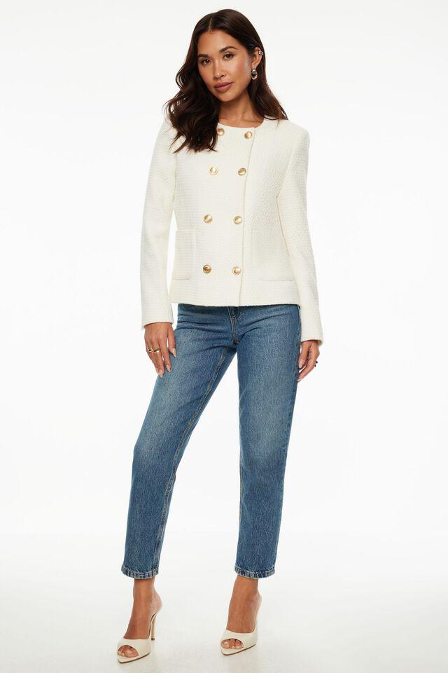 Double Breasted Tweed Blazer