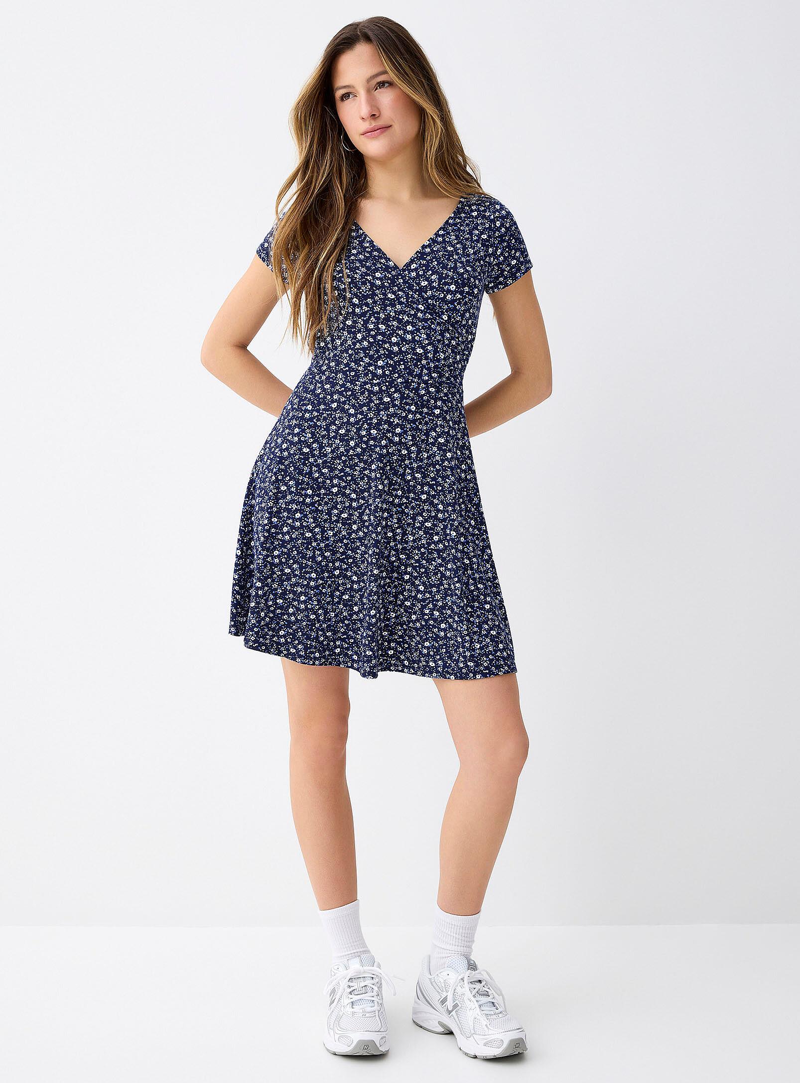 Twik - Soft jersey crossover collar dress