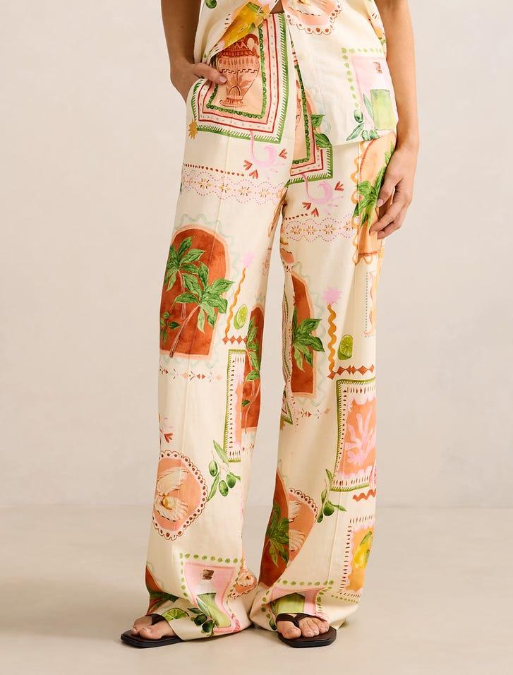 Ola Linen Wide Leg Pant